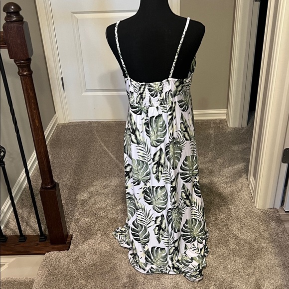 Derek Heart White and Green Tropical Maxi Dress - Picture 5 of 10